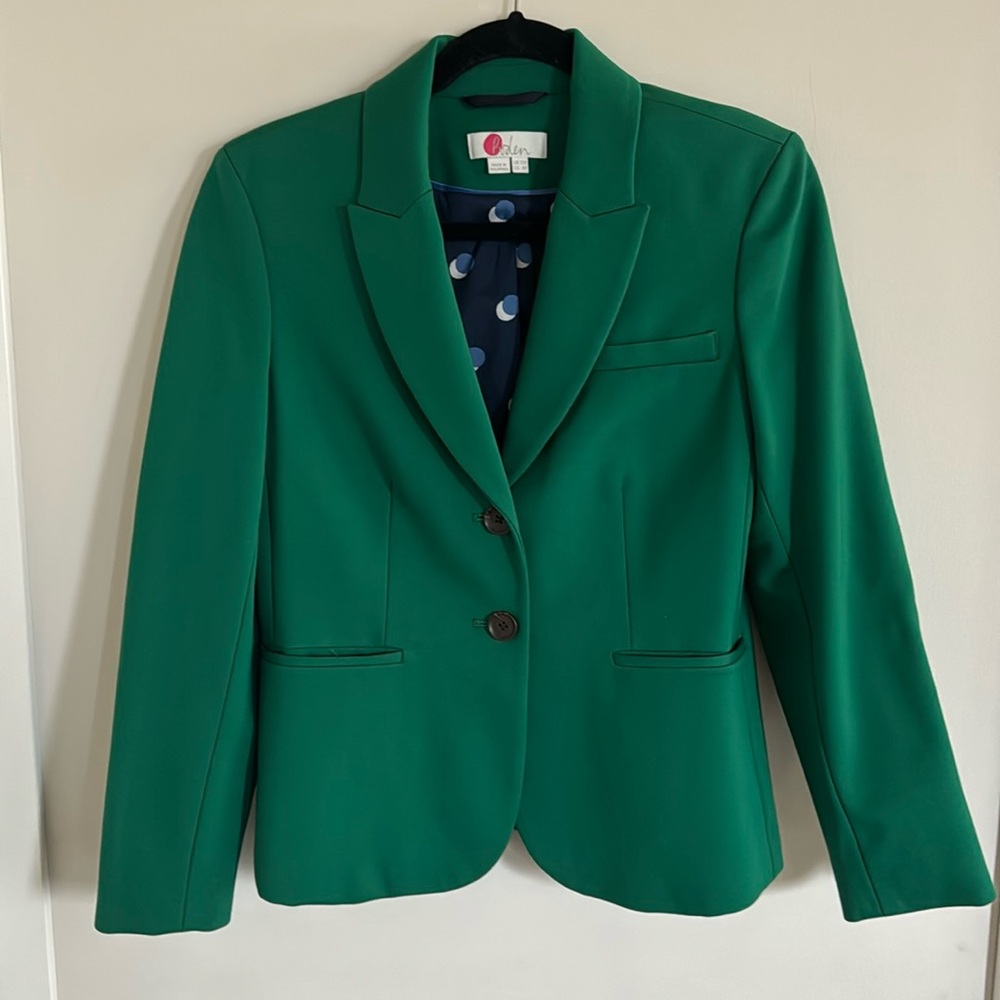 Boden. Size 8 petite. Green. Fitted blazer.